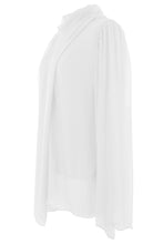 Load image into Gallery viewer, Pleat Detail High Neck Silk Blouse
