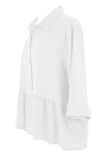 Frill Panel Linen Shirt