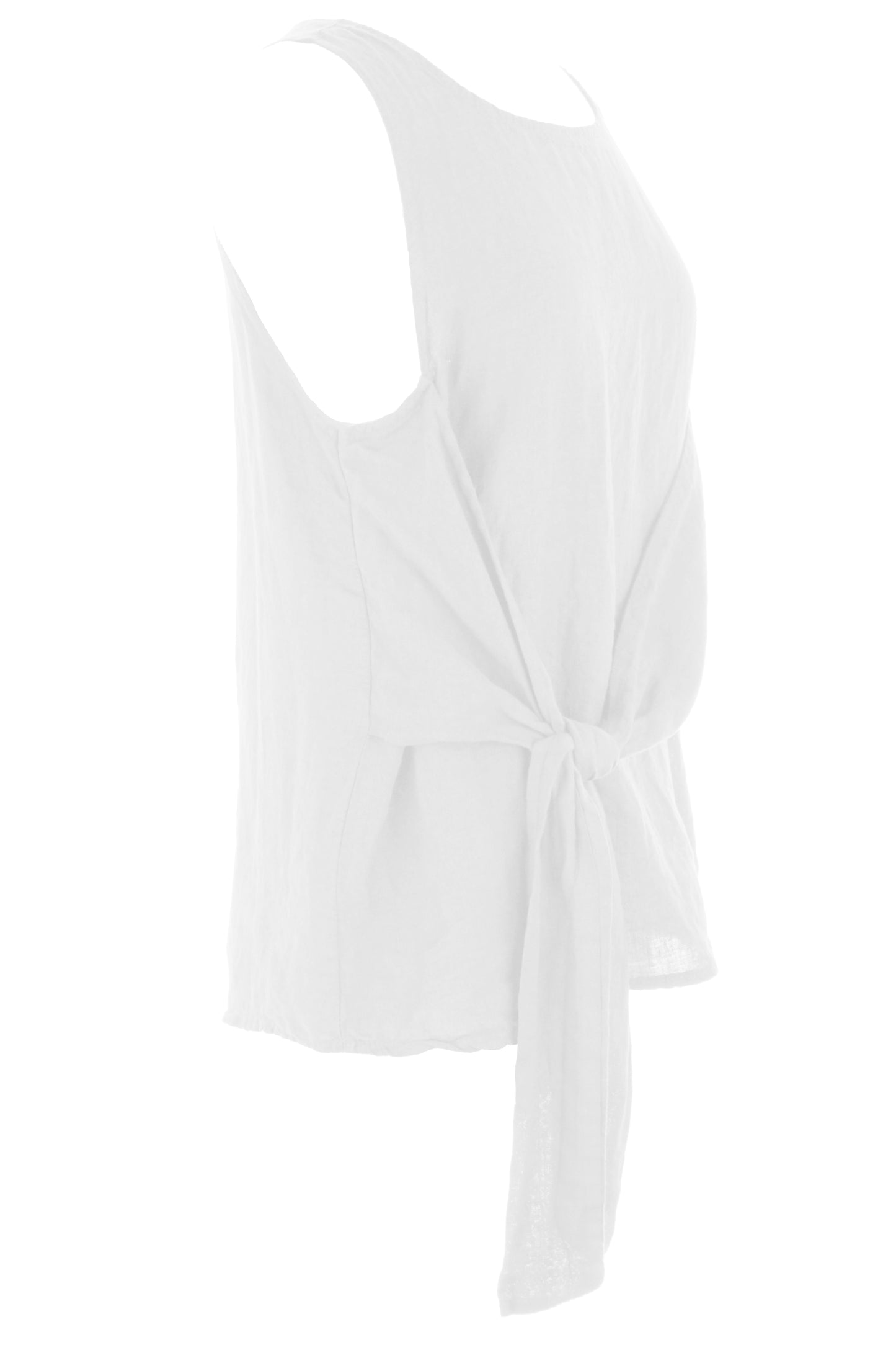 Sleeveless Side Tie Linen Top
