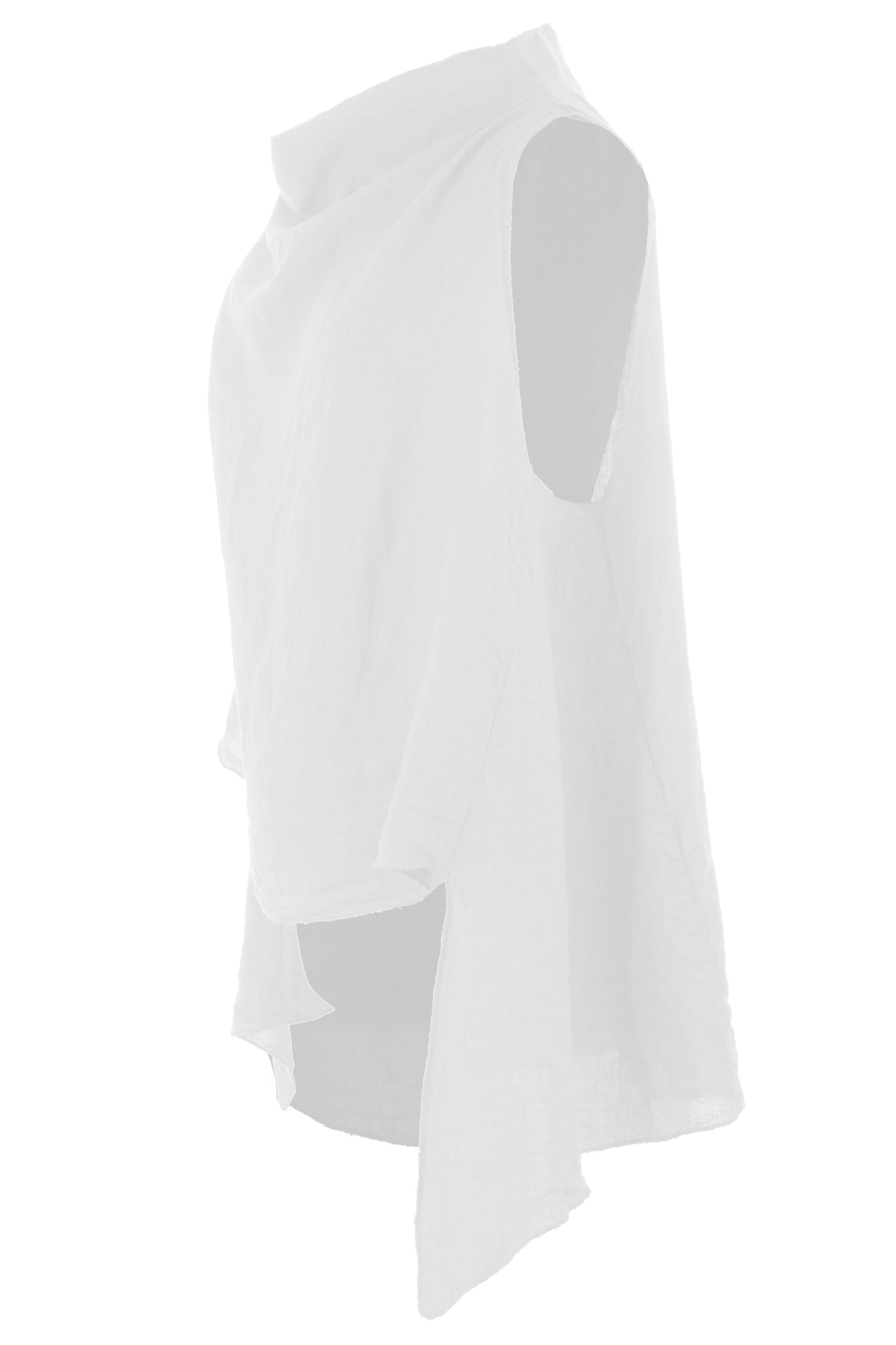 Sleeveless Cowl Neck Linen Top