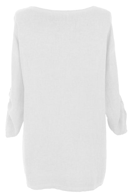 Cutout Button Detail Teabag Top