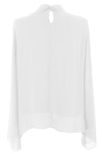 Load image into Gallery viewer, Pleat Detail High Neck Silk Blouse
