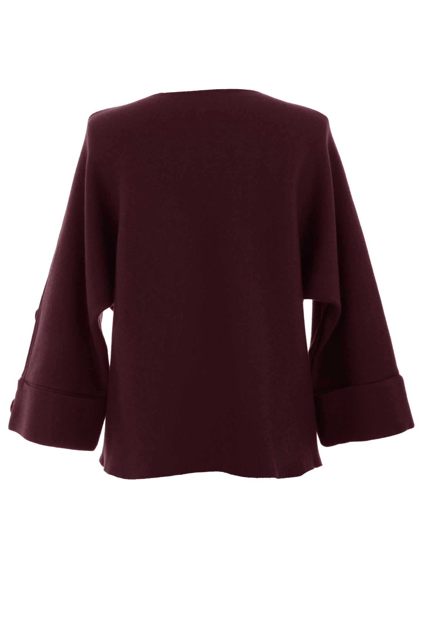 Button Detail 3/4 Sleeve Heavy Knit Jumper