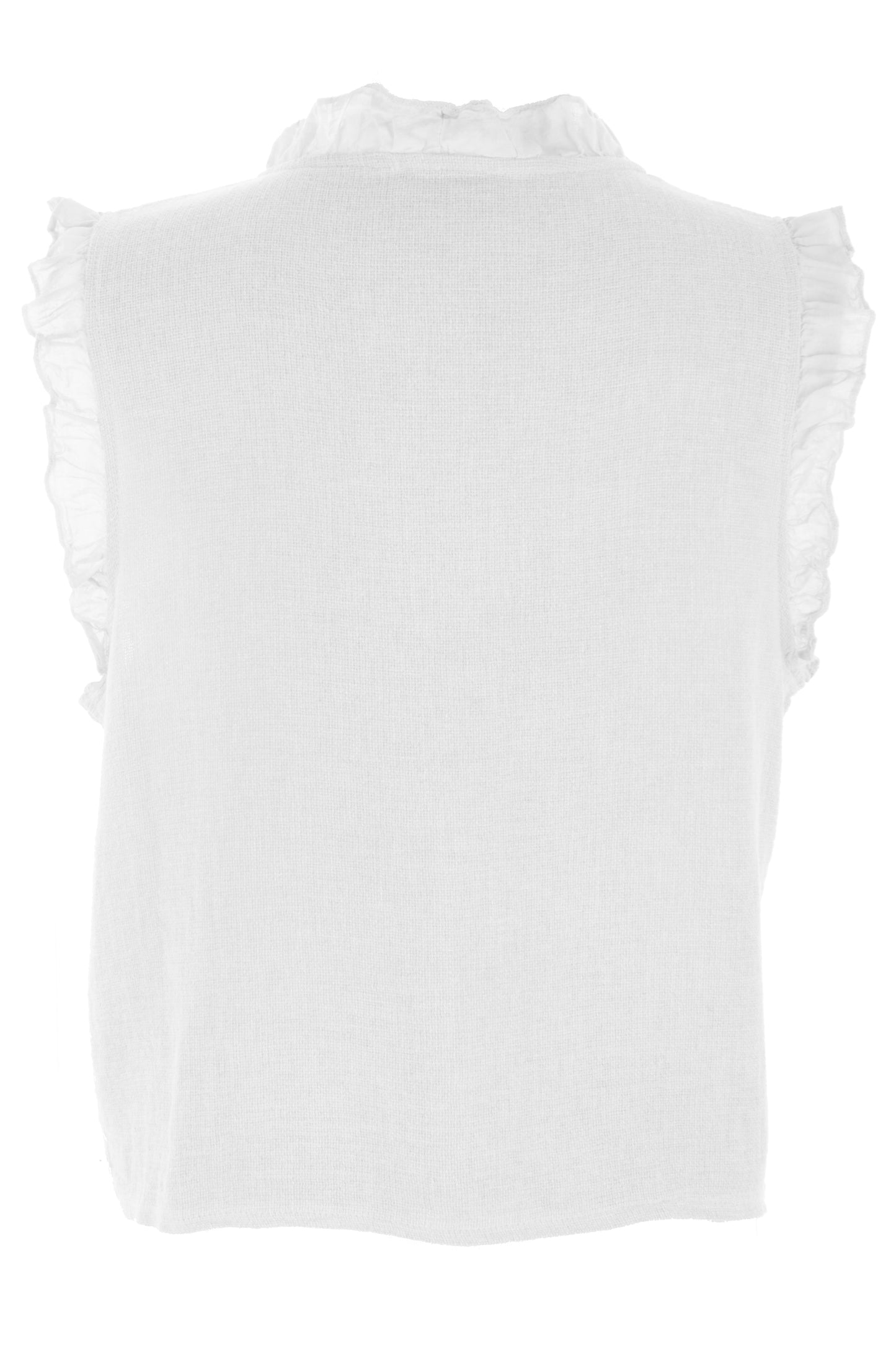 Sleeveless Frill Trim Teabag Top