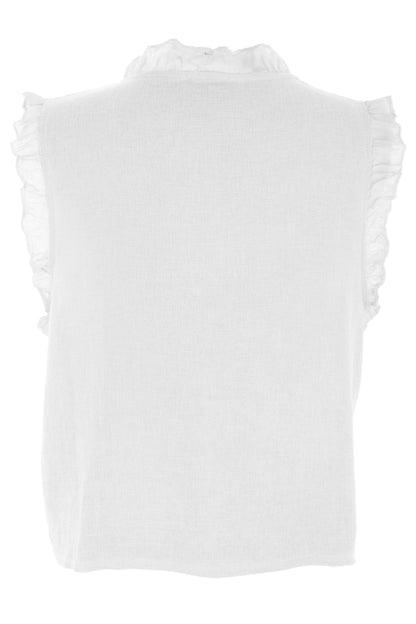 Sleeveless Frill Trim Teabag Top