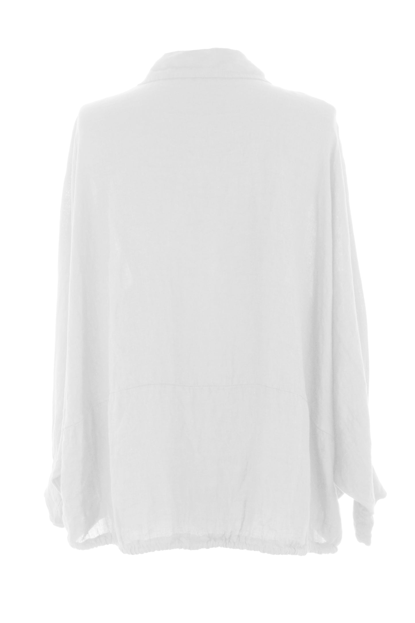 Drawstring Hem Linen Shirt
