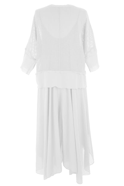 2 Piece Mesh Shrug Midi Dress