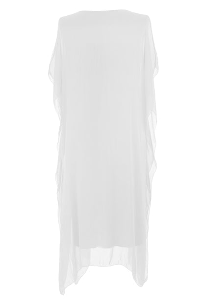 Batwing Silk Kaftan Midi