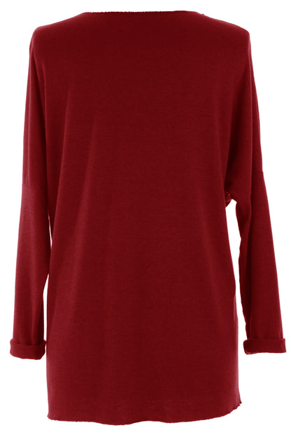 V Neck Soft Knit Necklace Jumper