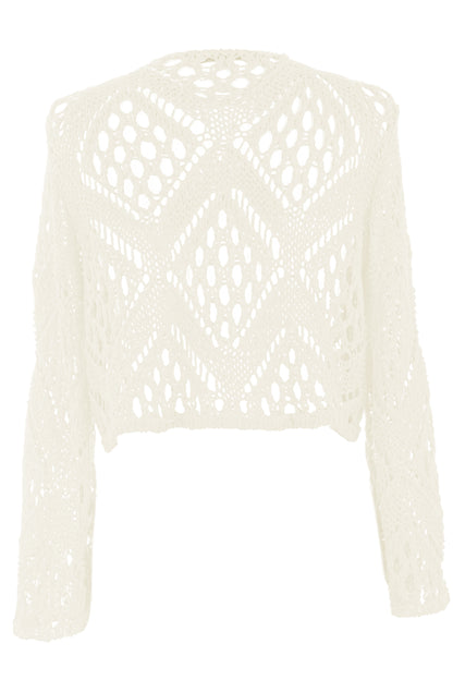 Tie Front Crochet Shrug