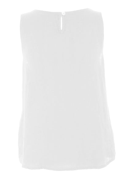 Sleeveless Side Tie Linen Top