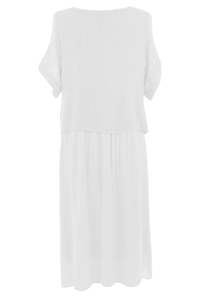 Mesh Shrug Cotton Midi