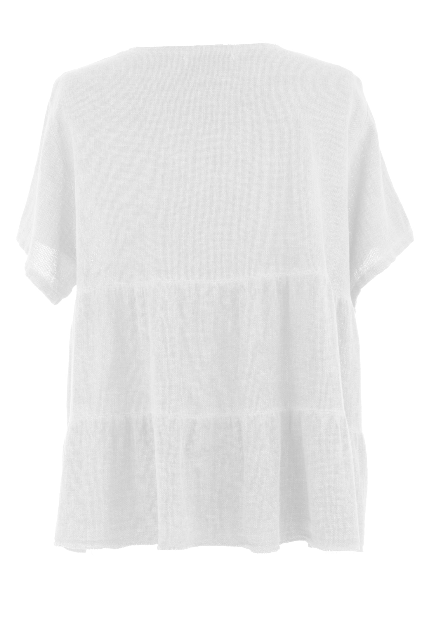 Button Tiered Linen Top
