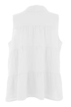 Load image into Gallery viewer, Sleeveless Tiered Linen Top
