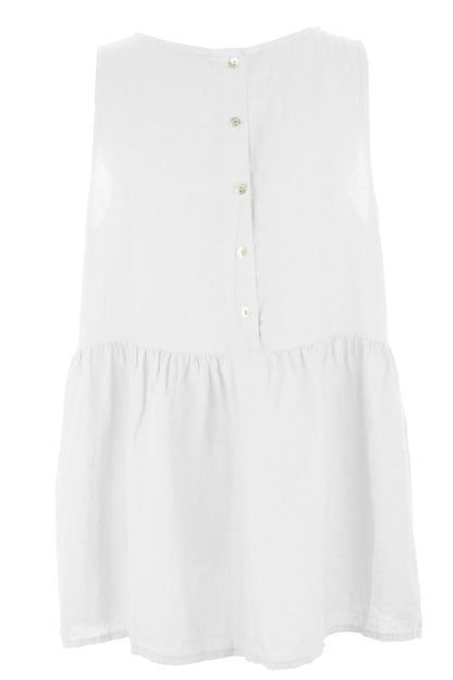Sleeveless Peplum Linen Top
