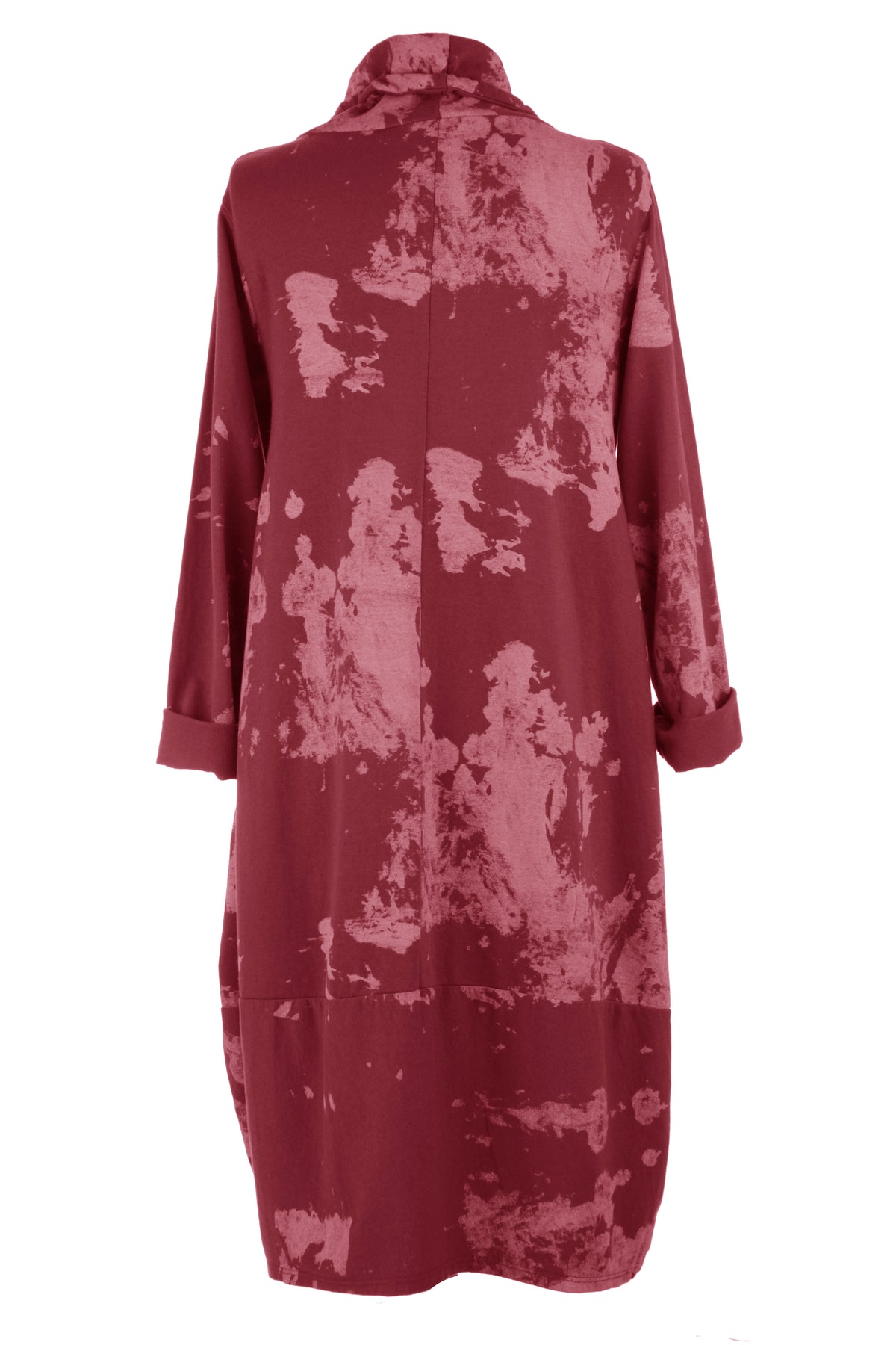 Abstract Print Cowl Neck Dress