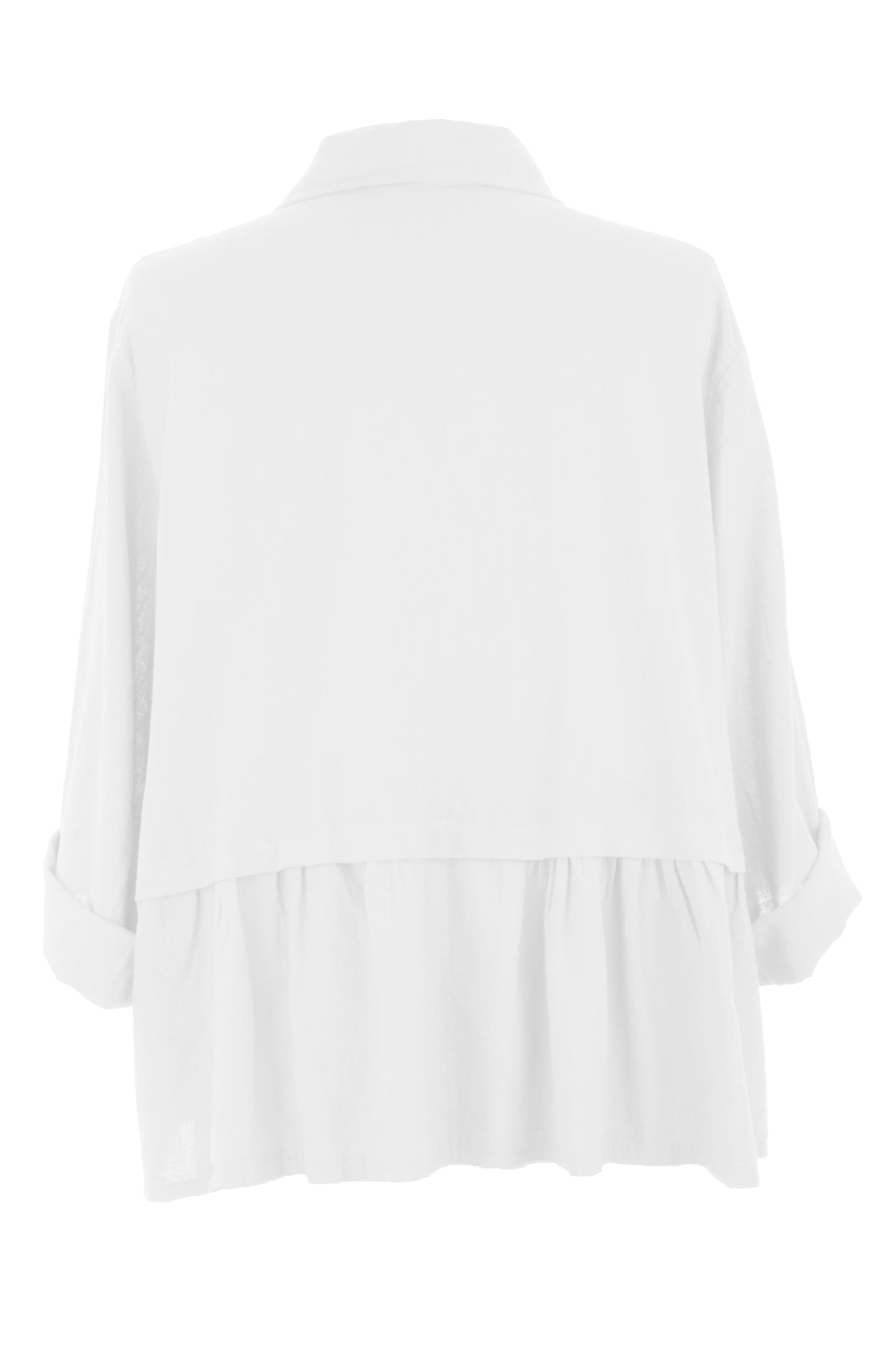 Frill Panel Linen Shirt