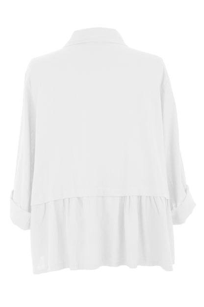 Frill Panel Linen Shirt