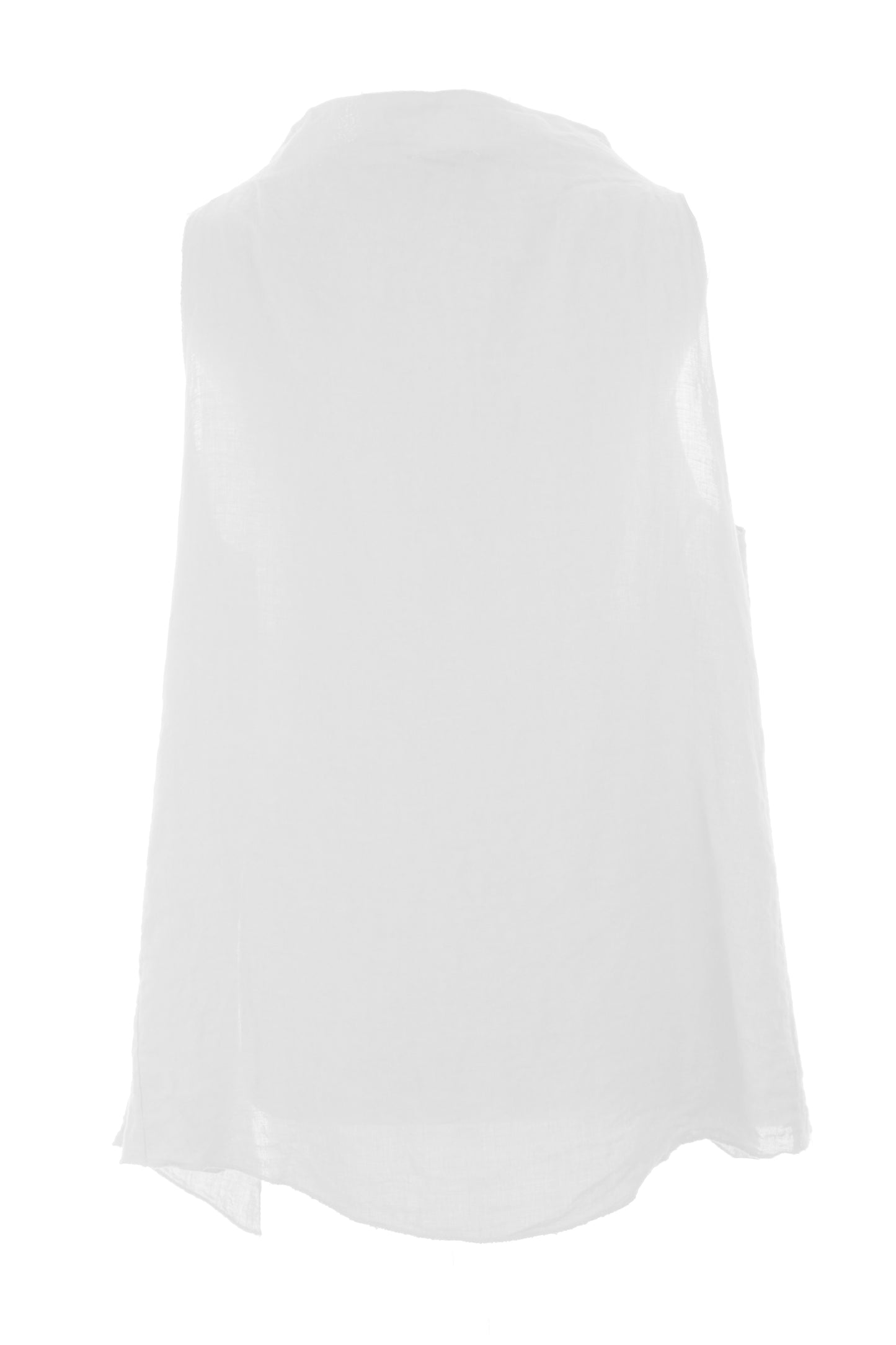Sleeveless Cowl Neck Linen Top