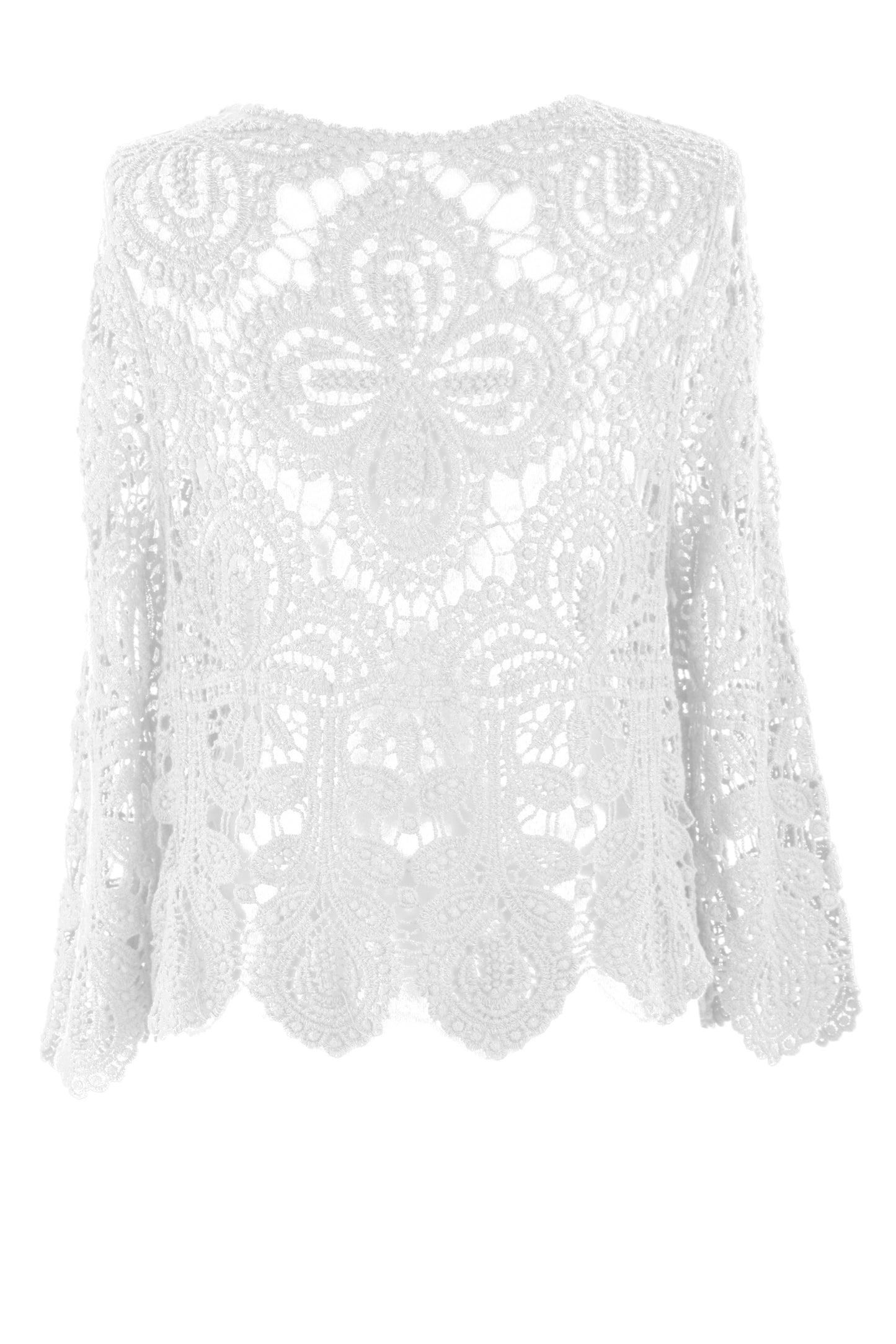 Tie Front Crochet Cardigan