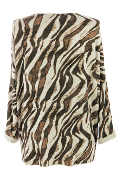 Zebra Print Lightweight Jumper