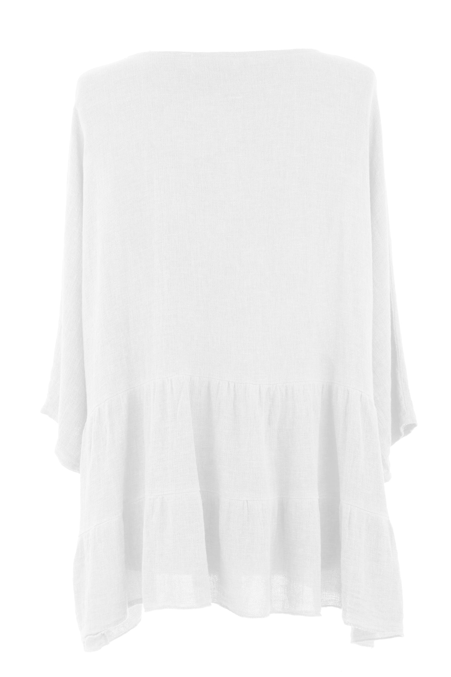 Tiered Hopsack Linen Top