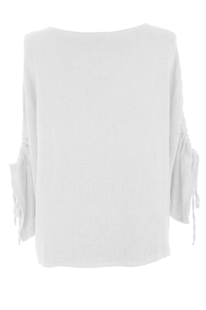 Ruched Sleeve Teabag Top