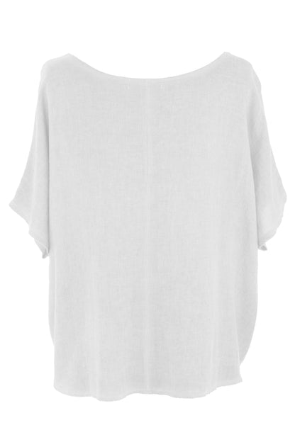 Pleat Detail Teabag Linen Top