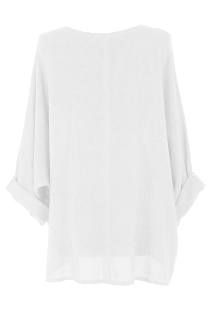 One Button Linen Cardigan