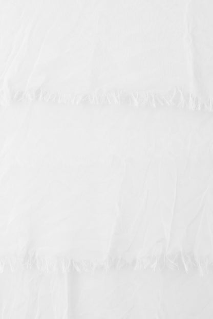 Sleeveless Frayed Detail Silk Midi