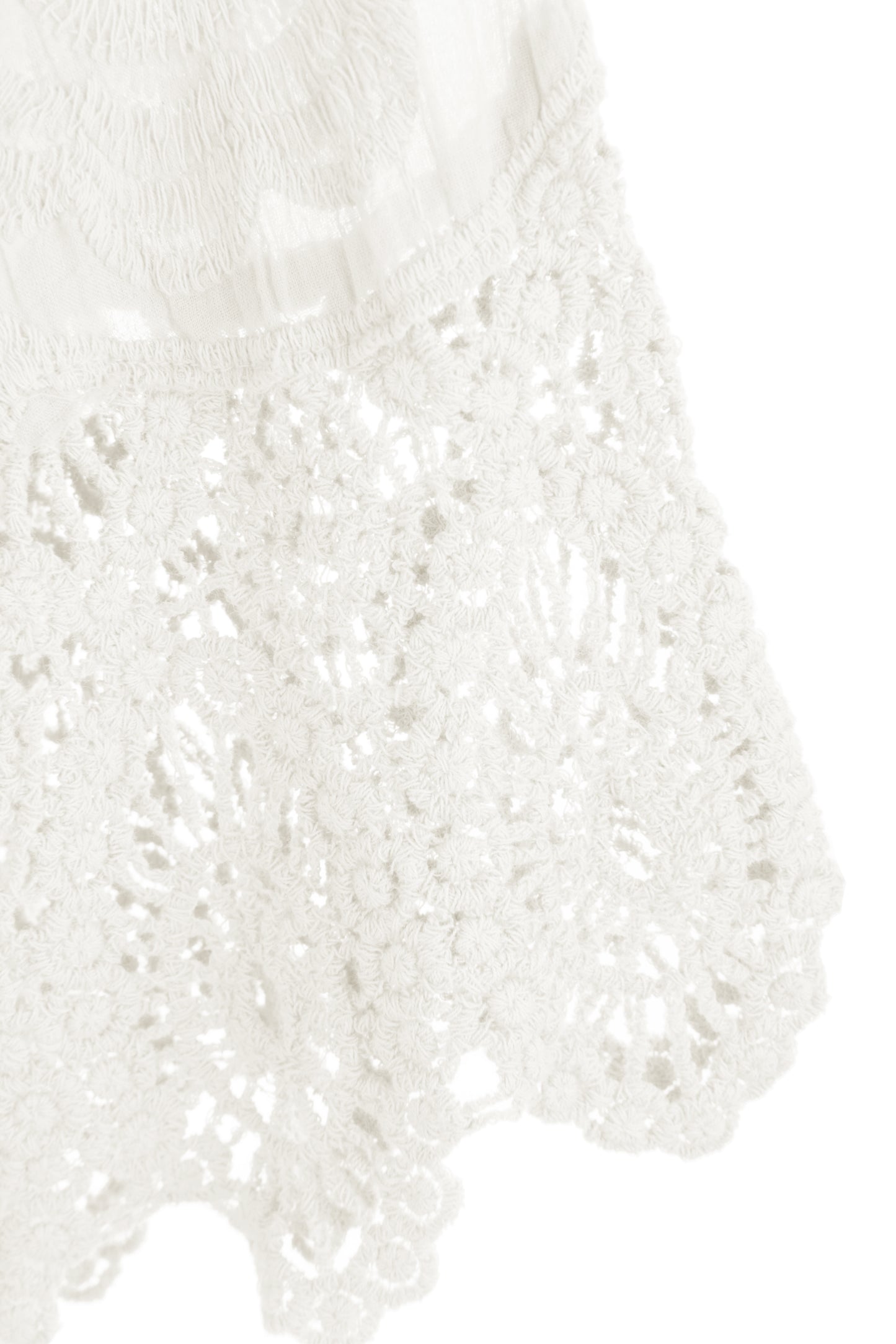 Crochet Trim Cotton Shirt