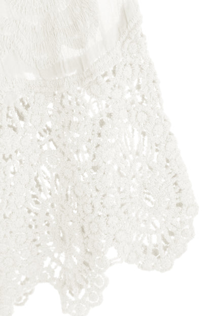 Crochet Trim Cotton Shirt