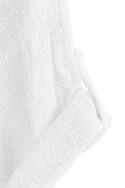 V Neck 2 Pocket Cotton Midi