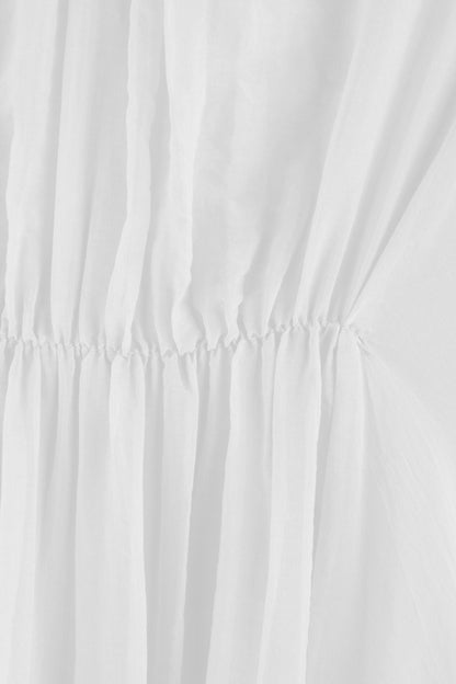 Ruched Front Silk Dress
