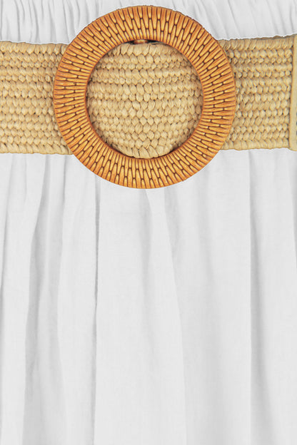 Tiered Midi Skirt with Belt