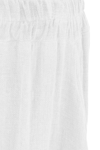 Side Slit Wide Leg Teabag Linen Trouser