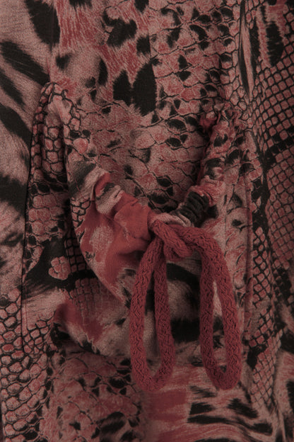 Abstract Leopard Print Cowl Neck Dress
