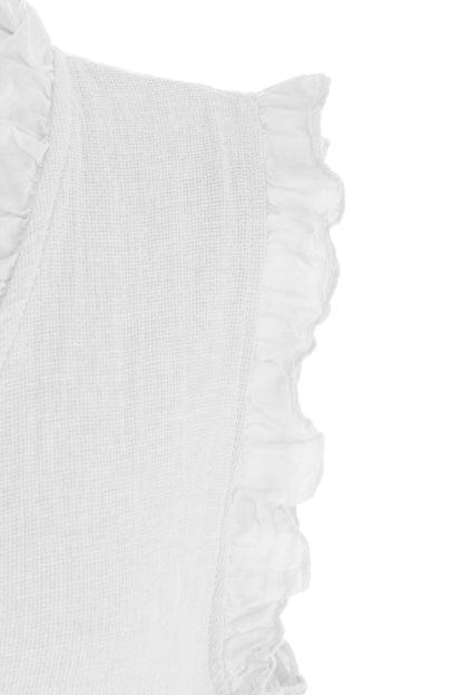 Sleeveless Frill Trim Teabag Top