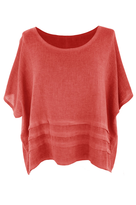 Pleat Detail Teabag Linen Top