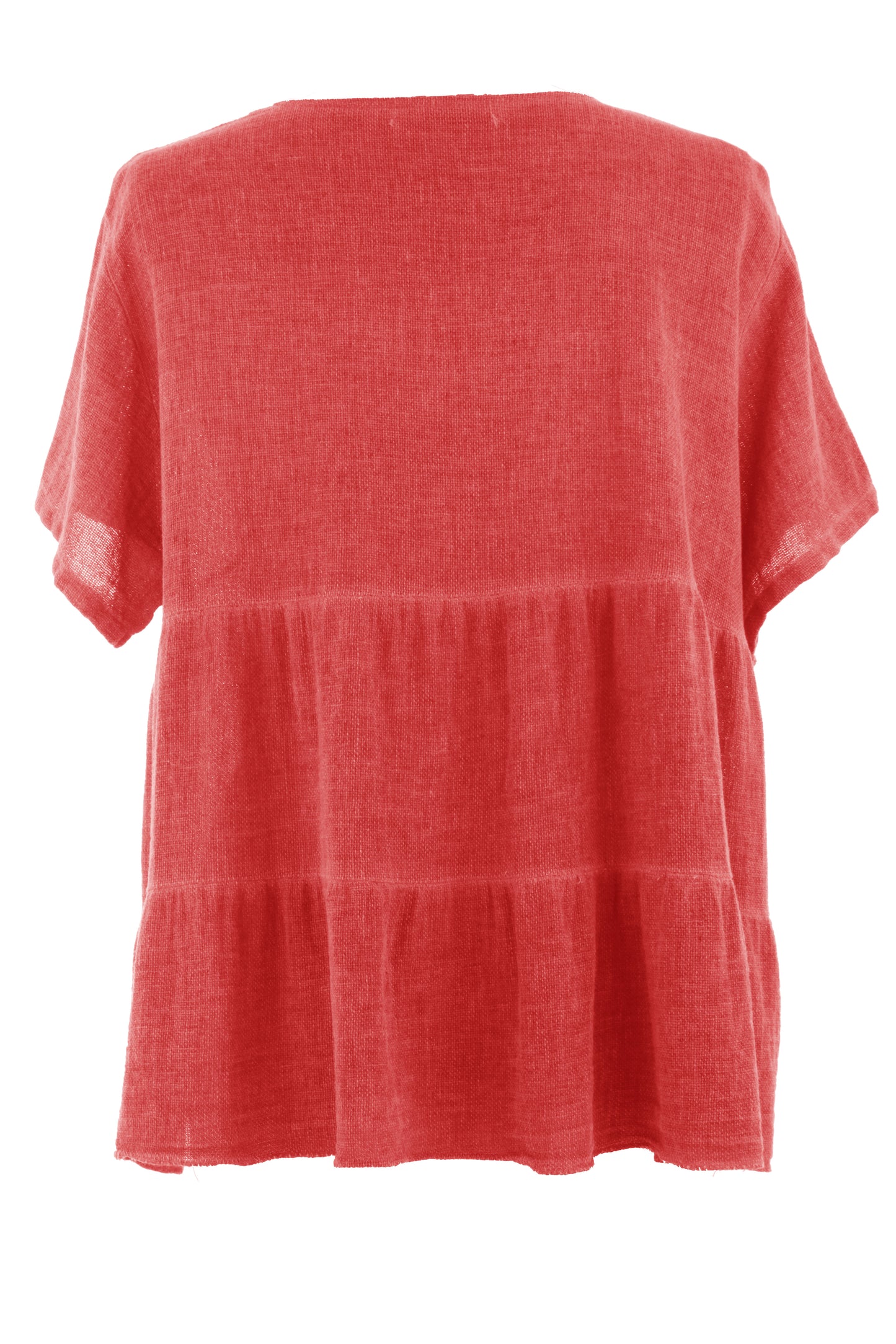 Button Tiered Linen Top