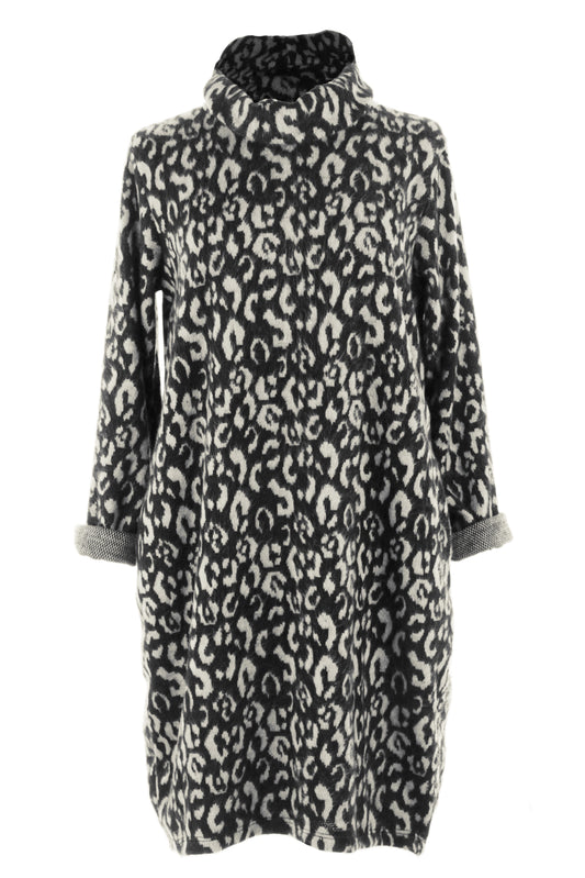 Cowl Cheetah Soft Knit Dress
