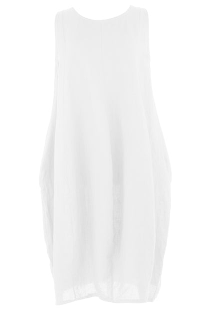 Sleeveless 2 Pocket Linen Dress