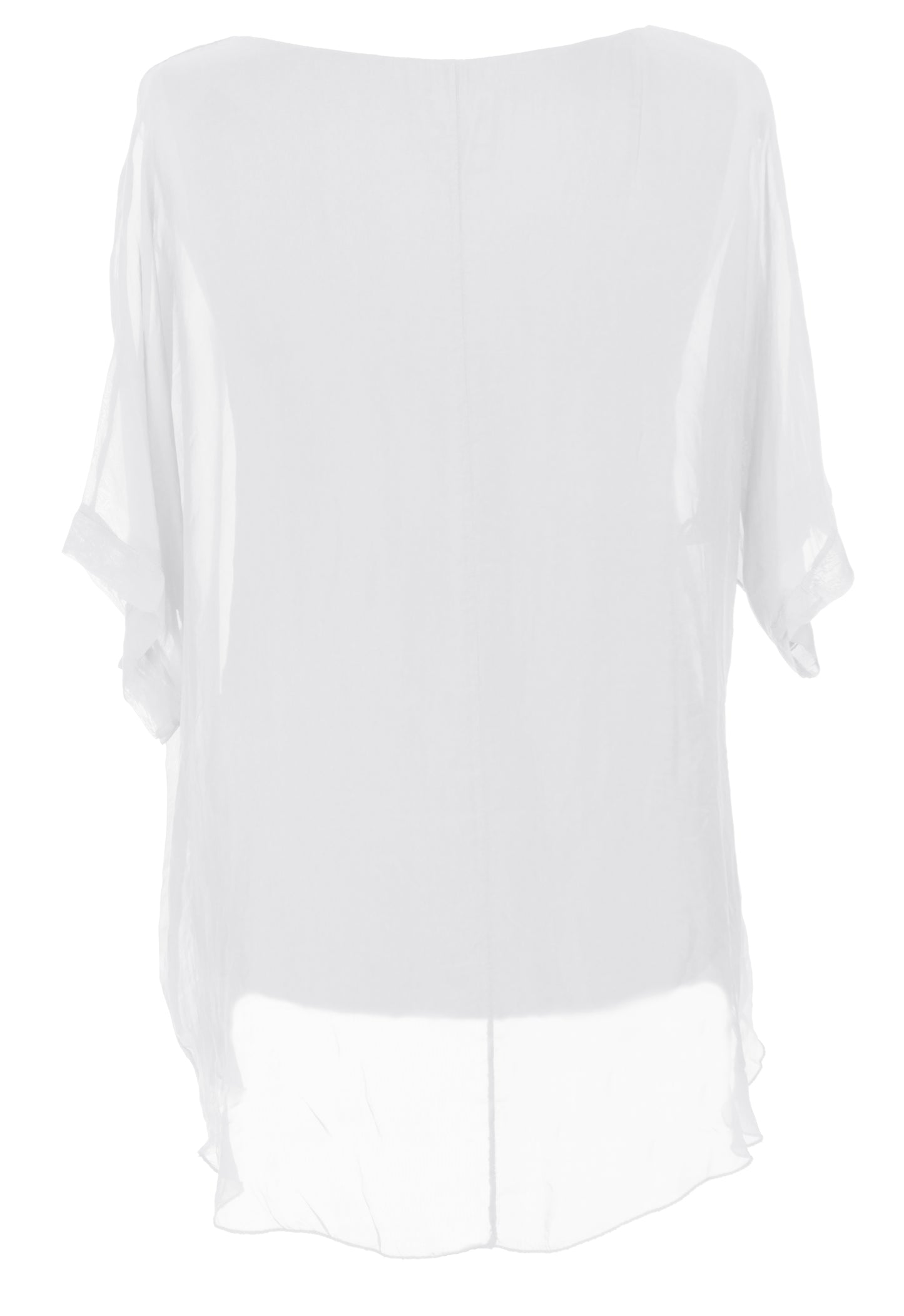 Frayed Hem Silk Top