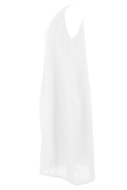 Sleeveless 2 Pocket Linen Dress