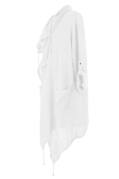 Drawstring Linen Jacket