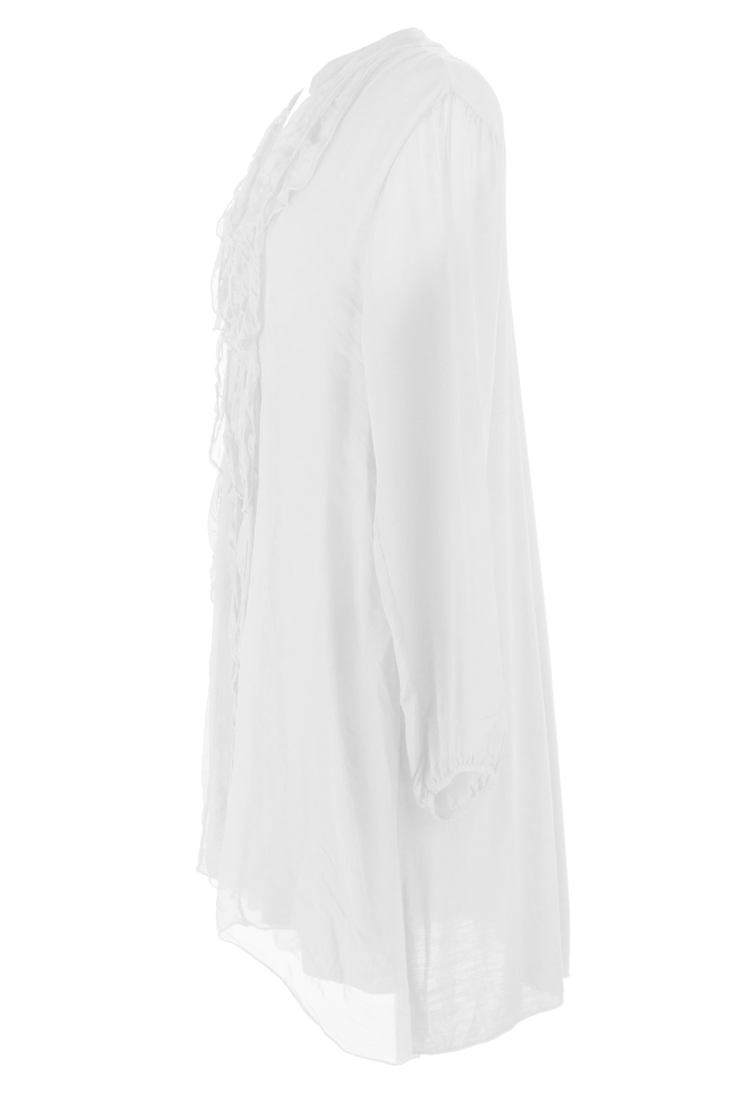 Frill Tassel Silk Blouse