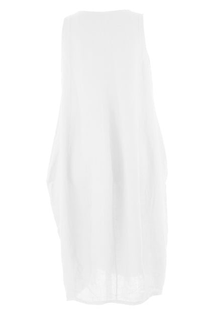 Sleeveless 2 Pocket Linen Dress