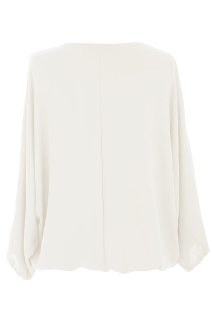 Puffball Hem Necklace Top