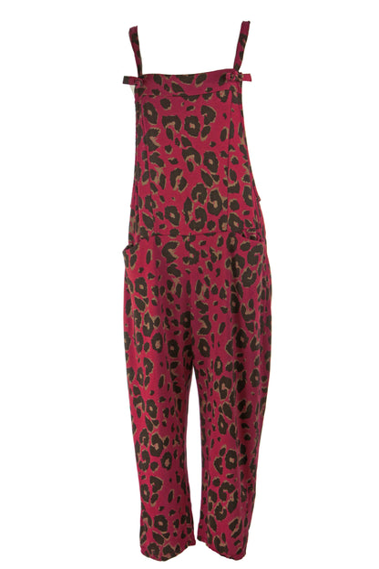 Leopard Jersey Dungarees