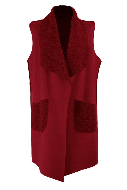 Waterfall Faux Suede Gilet